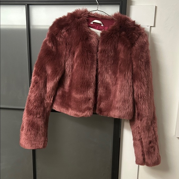 Babaton Jackets & Blazers - Babaton Teddy Jacket in Deep Burgundy